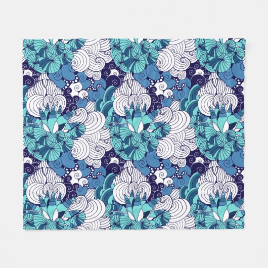 Funky Seashell Pattern Fleece Deken (Voorkant (Horizontaal))