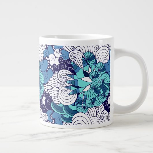 Funky Seashell Pattern Grote Koffiekop (Rechts)