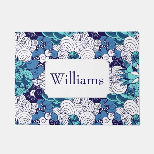 Funky Seashell Pattern | Jouw namen toevoegen Deurmat (Voorkant)