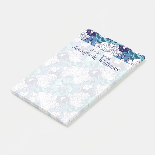 Funky Seashell Pattern | Jouw namen toevoegen Post-it® Notes (Schuin)