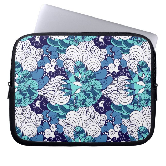 Funky Seashell Pattern Laptop Sleeve (Voorkant)