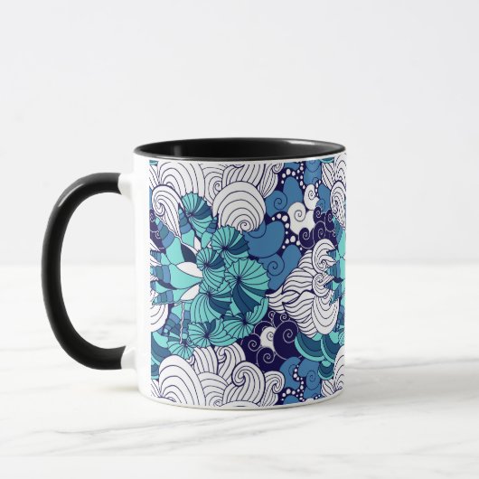 Funky Seashell Pattern Mok (Links)