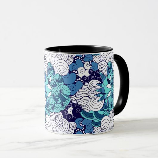 Funky Seashell Pattern Mok (Voorkant rechts)