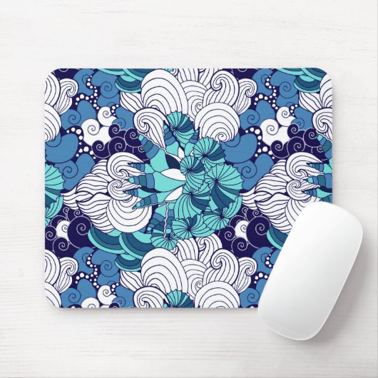 Funky Seashell Pattern Muismat (Met muis)