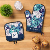 Funky Seashell Pattern Ovenwant & Pannenlap Set (Top down)