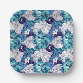 Funky Seashell Pattern Papieren Bordje (Voorkant)