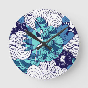 Funky Seashell Pattern Ronde Klok
