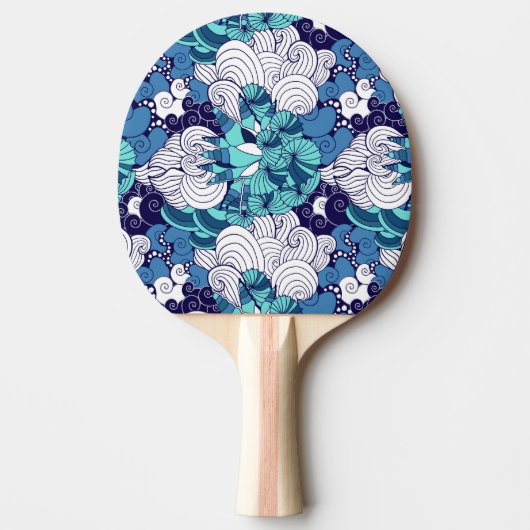 Funky Seashell Pattern Tafeltennisbatje (Voorkant)
