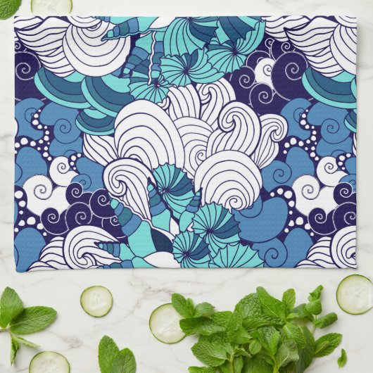 Funky Seashell Pattern Theedoek (Gevouwen)