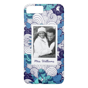 Funky Seashell Pattern Uw foto en naam Case-Mate iPhone Case
