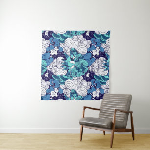 Funky Seashell Pattern Wandkleed