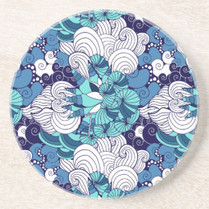 Funky Seashell Pattern Zandsteen Onderzetter