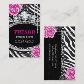 Funky Shabby Chic Zebra Stripes Visitekaartjes (Voorkant / Achterkant)