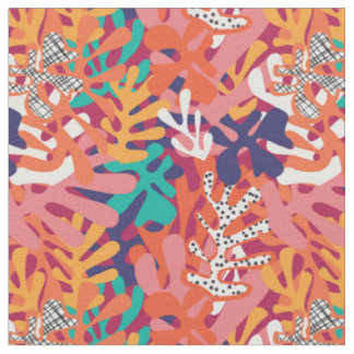 Funky Shapes and Colors - Reminiscent of Matisse Stof
