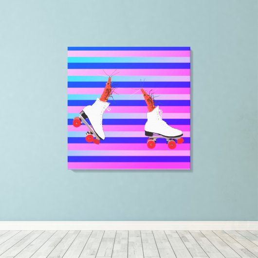 Funky Shrimps Wall Art Canvas Afdruk (Insitu (Houten vloer))
