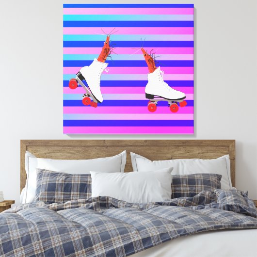 Funky Shrimps Wall Art Canvas Afdruk (Insitu (Slaapkamer))