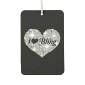 Funky Silver 'I Love Bling' citeert diamanten hart Luchtverfrisser (Voorkant)