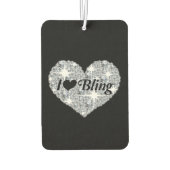 Funky Silver 'I Love Bling' citeert diamanten hart Luchtverfrisser (Achterkant)