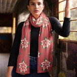Funky Sinaasappel en witte Poinsettia Chiffon sjaa Sjaal<br><div class="desc">Een collectie van prachtige sjaals met Funky Poinsettias in diverse kleuren met een bijpassende achtergrond. Erg mooi als cadeau of voor jezelf.</div>