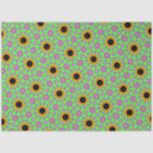 Funky Sinaasappel Groen Paarse & Zwarte Decoupage Tissuepapier (Voorkant)