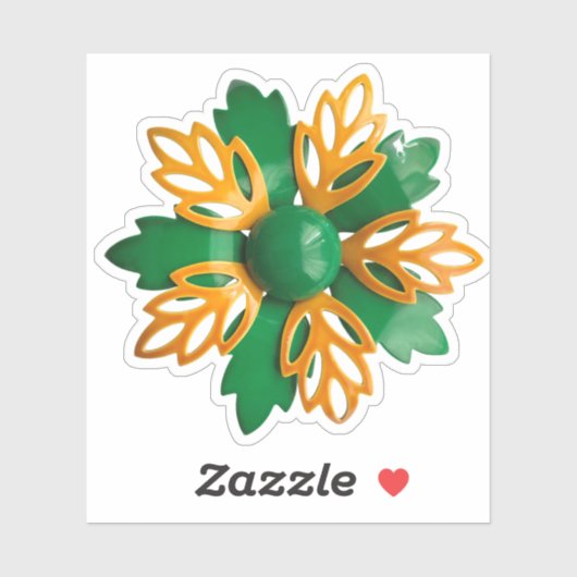 Funky Sinaasappel Groene Daisy Bloem Bruiloft Stic Sticker (Vel)