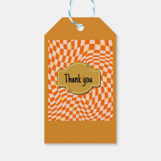 funky sinaasappel ontwerp cadeaulabel