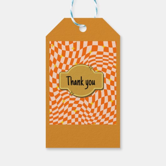 funky sinaasappel ontwerp cadeaulabel (Achterkant)