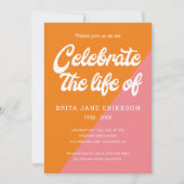 Funky Sinaasappel Roze Retro Viering van het Leven Kaart (Voorkant)