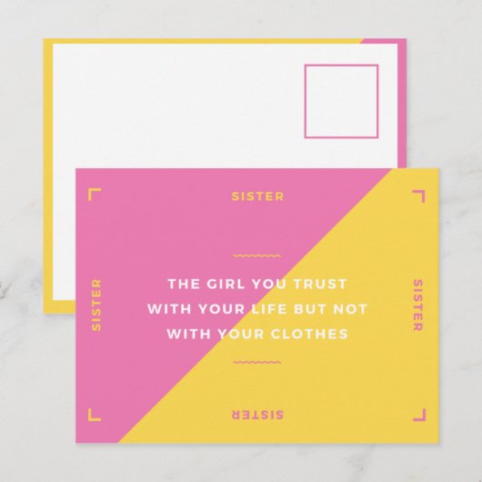 Funky Sister Quote Briefkaart (Voorkant / Achterkant)