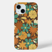 Funky Sixties Retro Flower Power in Brown Case-Mate iPhone Case (Achterkant)