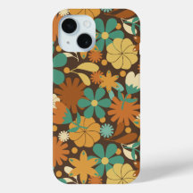 Funky Sixties Retro Flower Power in Brown