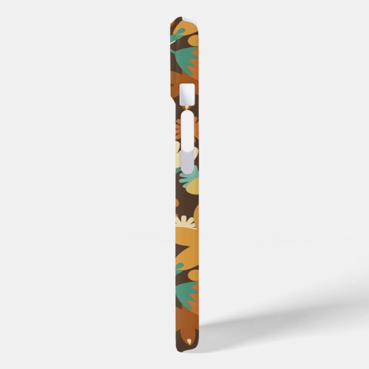 Funky Sixties Retro Flower Power in Brown Case-Mate iPhone Case (Achterkant / Links)