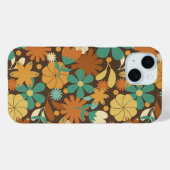 Funky Sixties Retro Flower Power in Bruin Case-Mate iPhone Case (Achterkant (horizontaal))