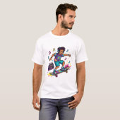 Funky Skater Boy Grafische T-Shirt (Voorkant volledig)