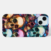 Funky Skull Goth iPhone 15 Hoesje (Achterkant (horizontaal))