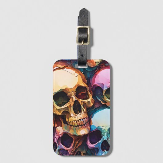 Funky Skulls Bagagelabel (Voorkant (verticaal))