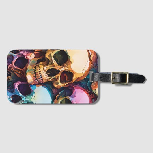 Funky Skulls Bagagelabel (Voorkant (horizontaal))