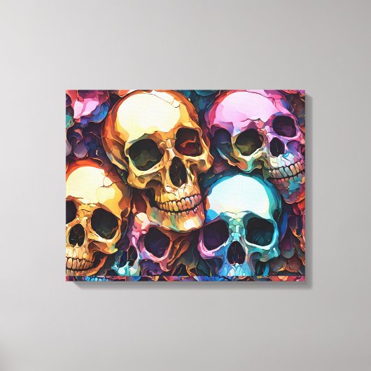 Funky Skulls Canvas Afdruk (Voorkant)