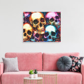 Funky Skulls Canvas Afdruk (Insitu (Woonkamer))