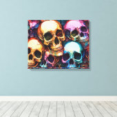 Funky Skulls Canvas Afdruk (Insitu (Houten vloer))