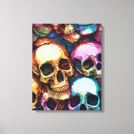 Funky Skulls Canvas Afdruk