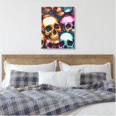 Funky Skulls Canvas Afdruk (Insitu (Slaapkamer))