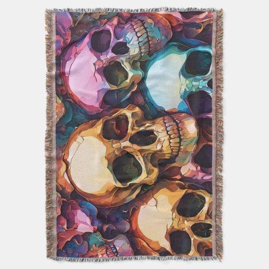 Funky Skulls Deken (Voorkant Verticaal)