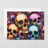 Funky Skulls Feestdagenkaart (Voorkant / Achterkant)