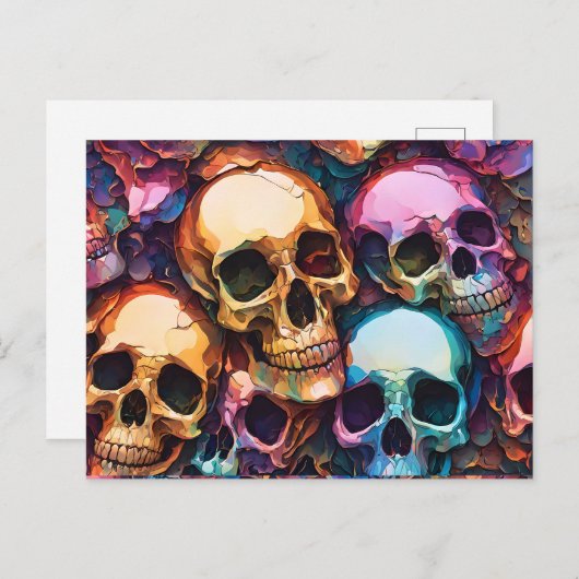 Funky Skulls Feestdagenkaart (Voorkant / Achterkant)