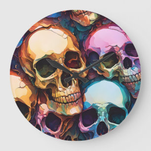 Funky Skulls Grote Klok