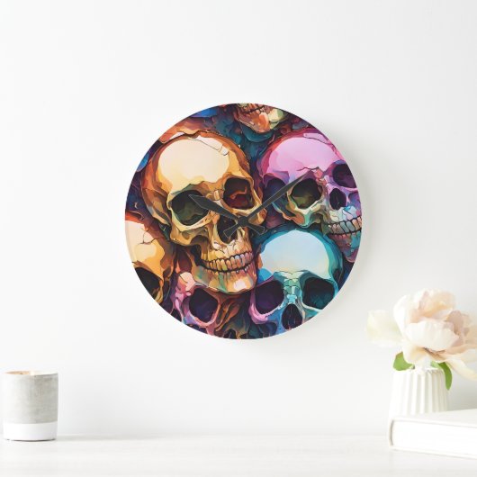 Funky Skulls Grote Klok (Huis)