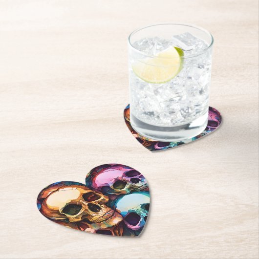 Funky Skulls Kartonnen Onderzetters (Insitu)