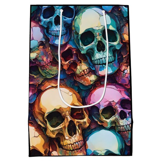 Funky Skulls Medium Cadeauzakje (Achterkant)