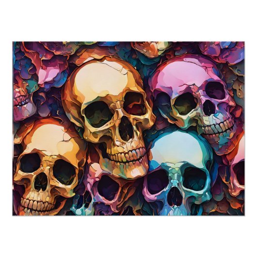 Funky Skulls Perfect Poster (Voorkant)